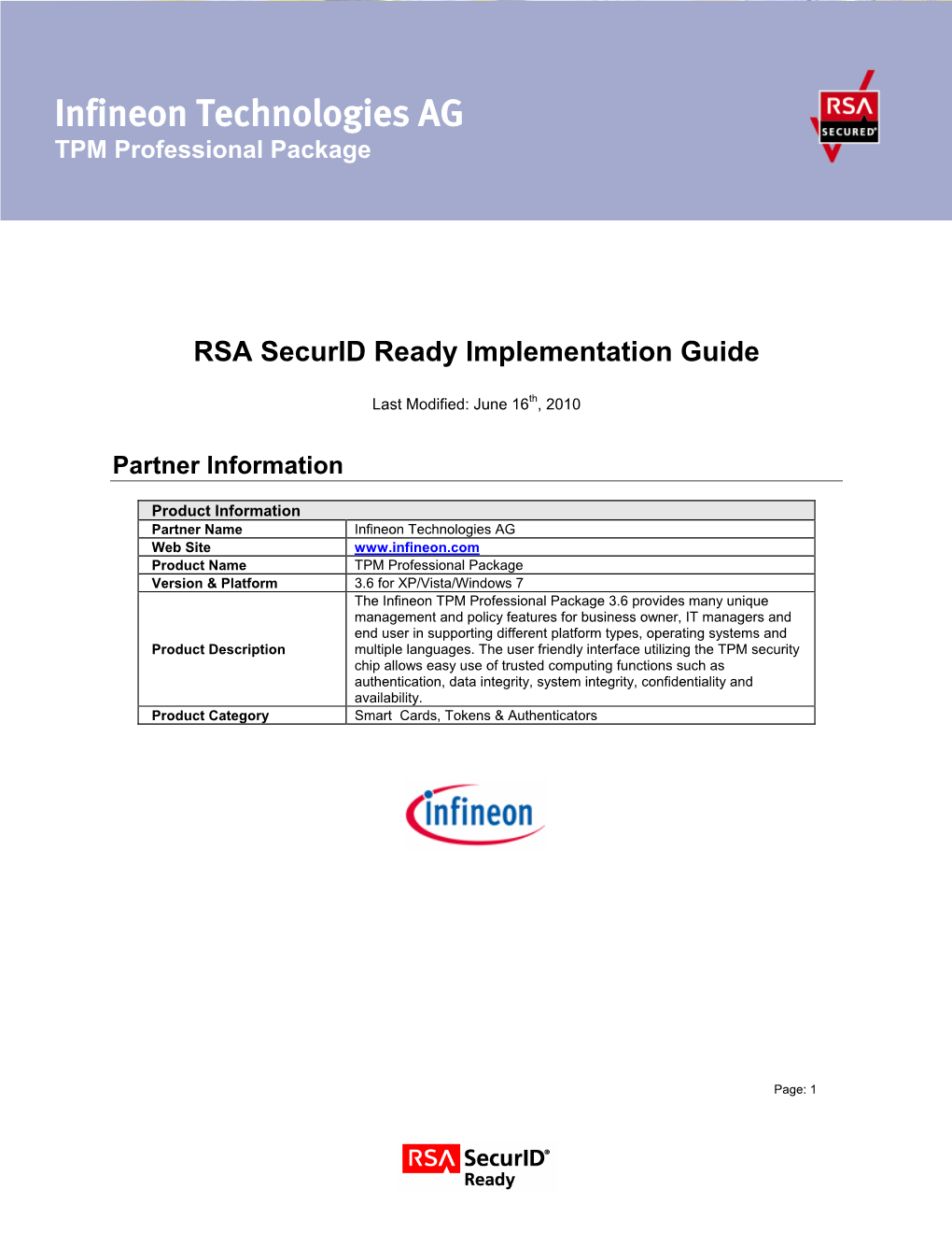 Infineon Technologies AG TPM Professional Package