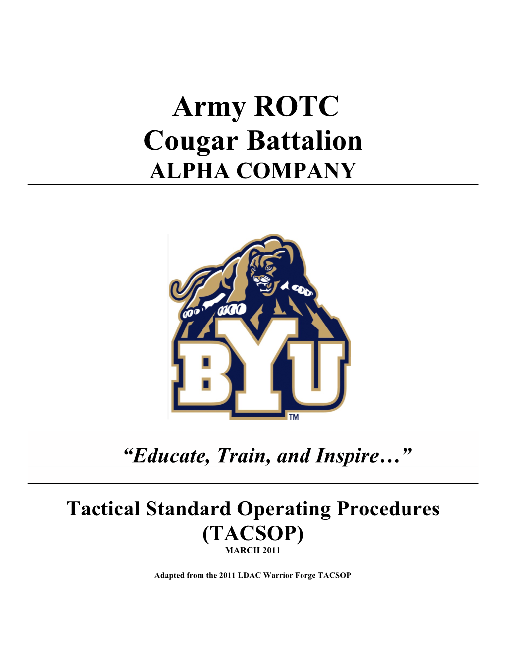 Army ROTC Cougar Battalion ALPHA COMPANY