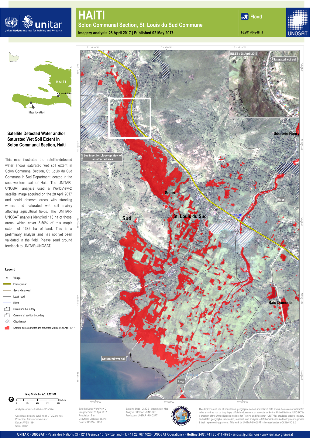 Solon Communal Section, St. Louis Du Sud Commune Imagery Analysis:28 April 2017 | Published 02 May 2017 FL20170424HTI