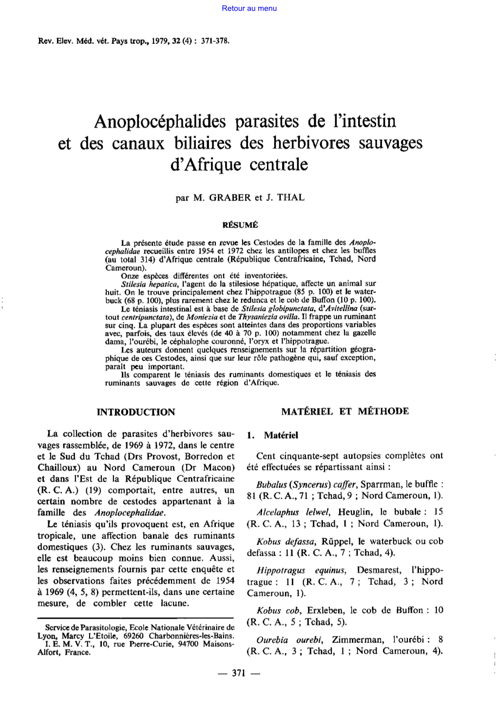 Anoplocephalidés Parasites De L'intestin Et Des Canaux Biliaires Des