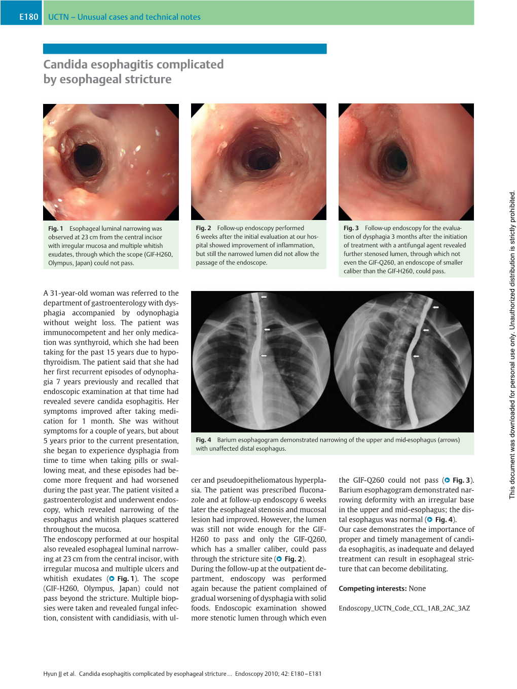 Candida Esophagitis Complicated by Esophageal Stricture