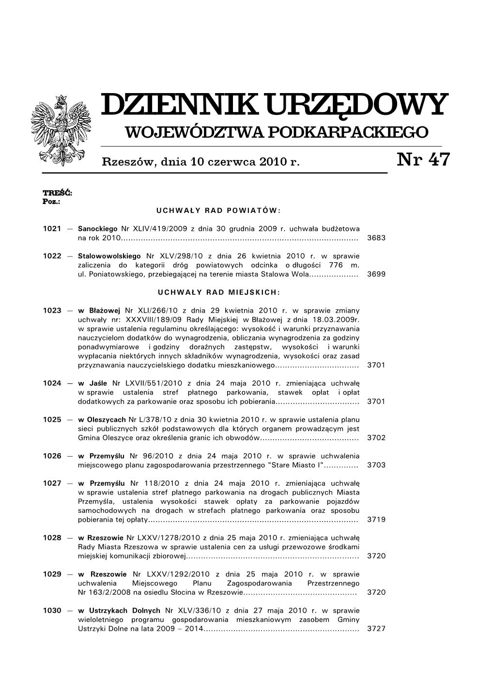 Dziennik Urzędowy Województwa Podkarpackiego