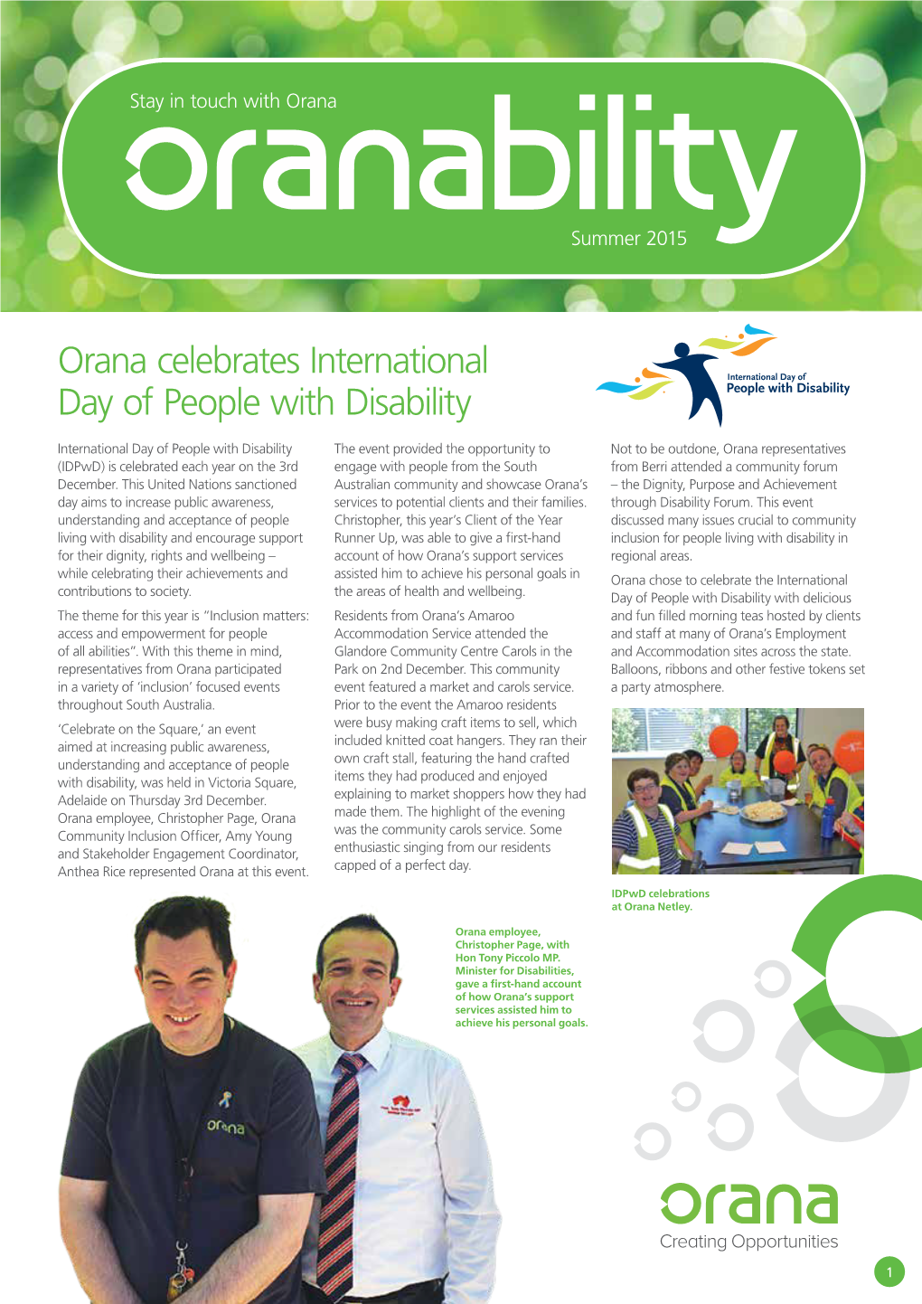 Orana Celebrates International Day of People with Disability