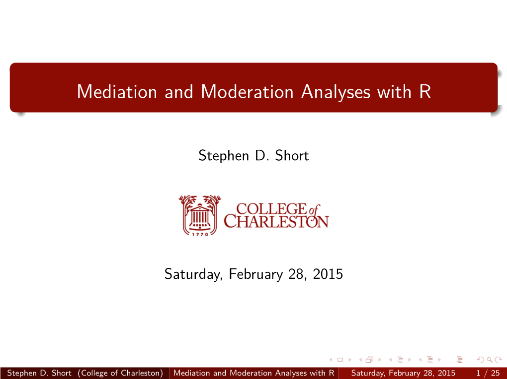 Mediation and Moderation Analyses with R