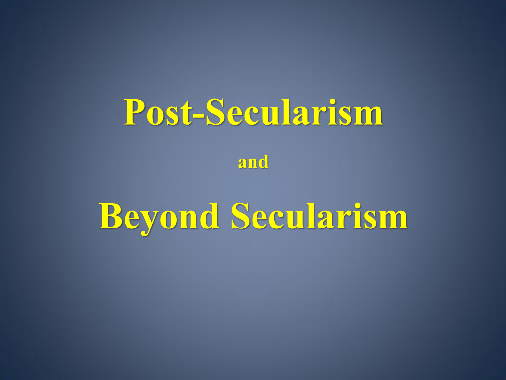 The Three Elements of the Secularization Thesis