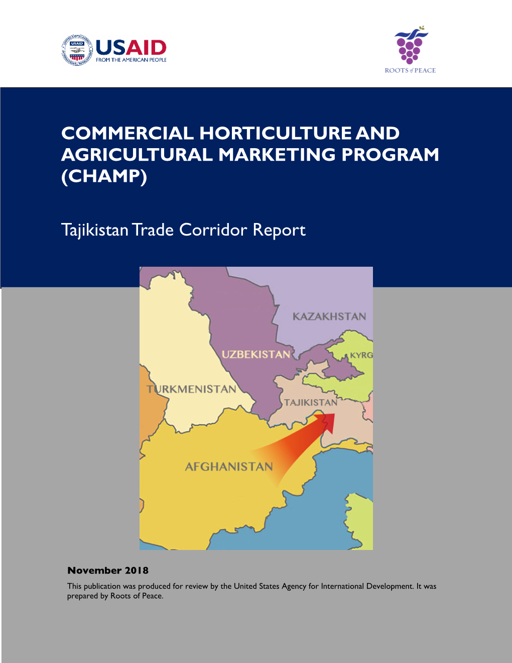 CHAMP Tajikistan Trade Corridor Report 3 Nov 2018