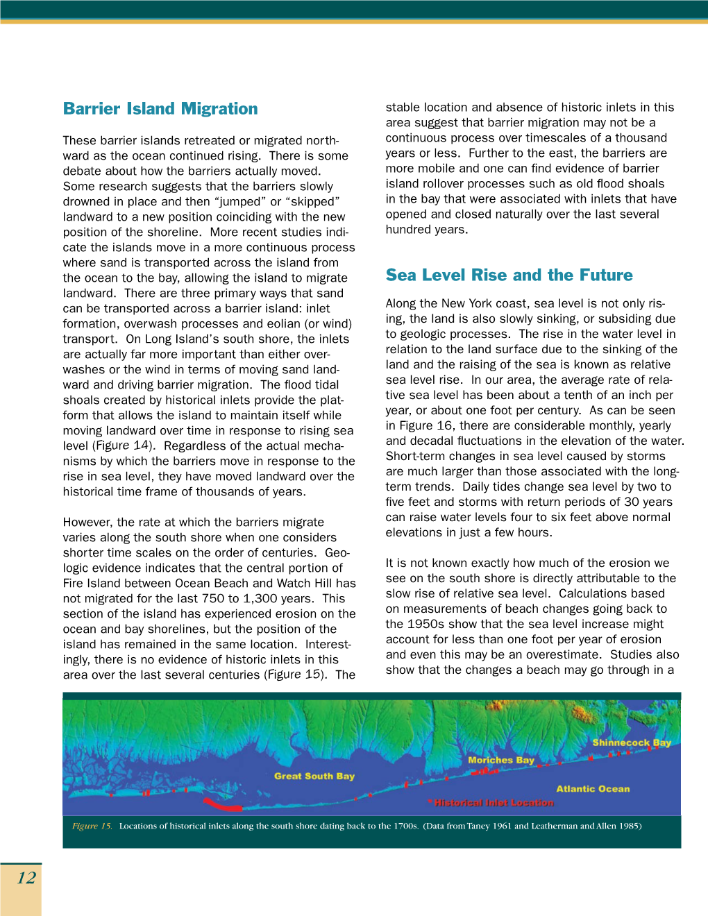 Barrier Island Migration Sea Level Rise and the Future