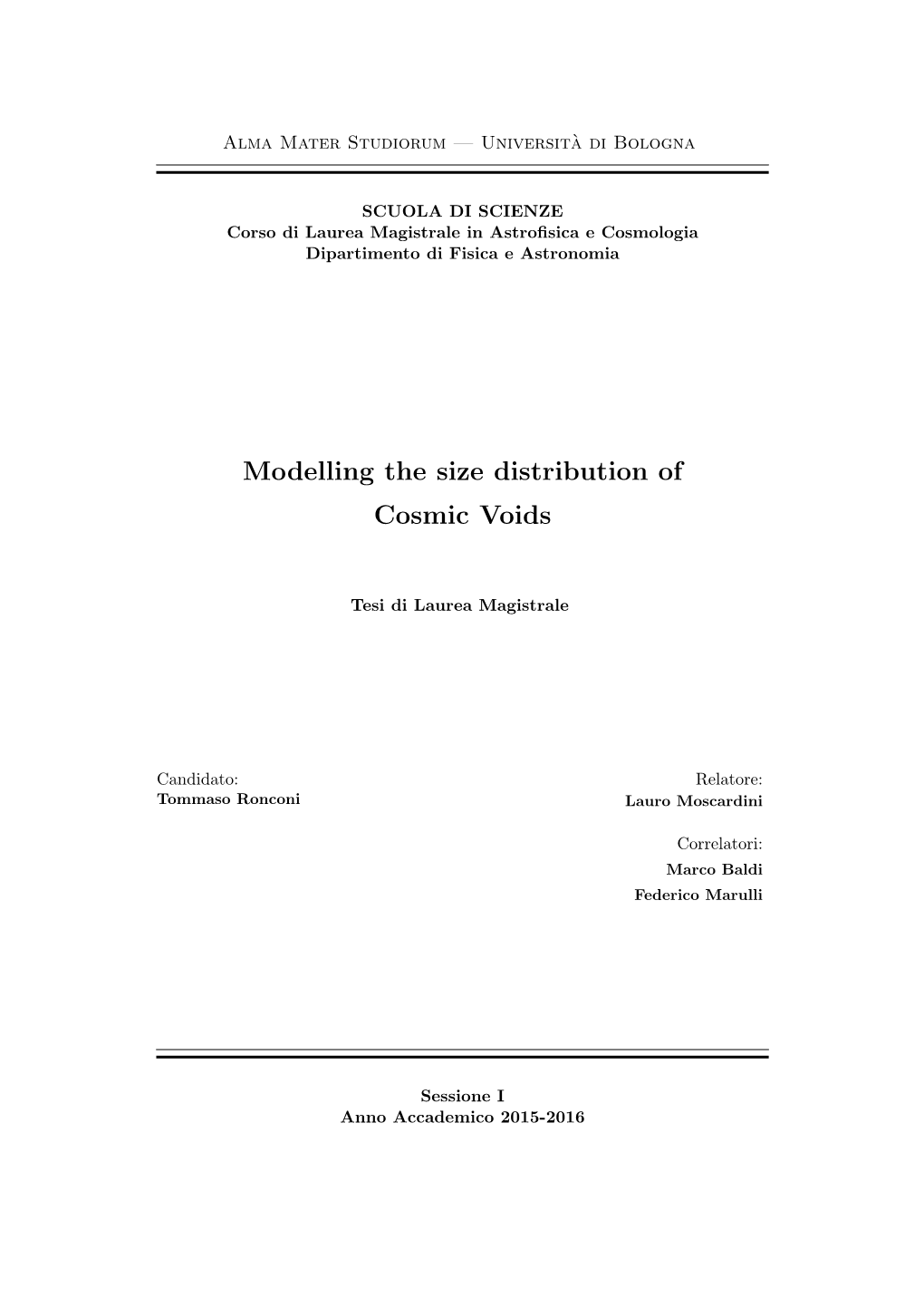 Modelling the Size Distribution of Cosmic Voids