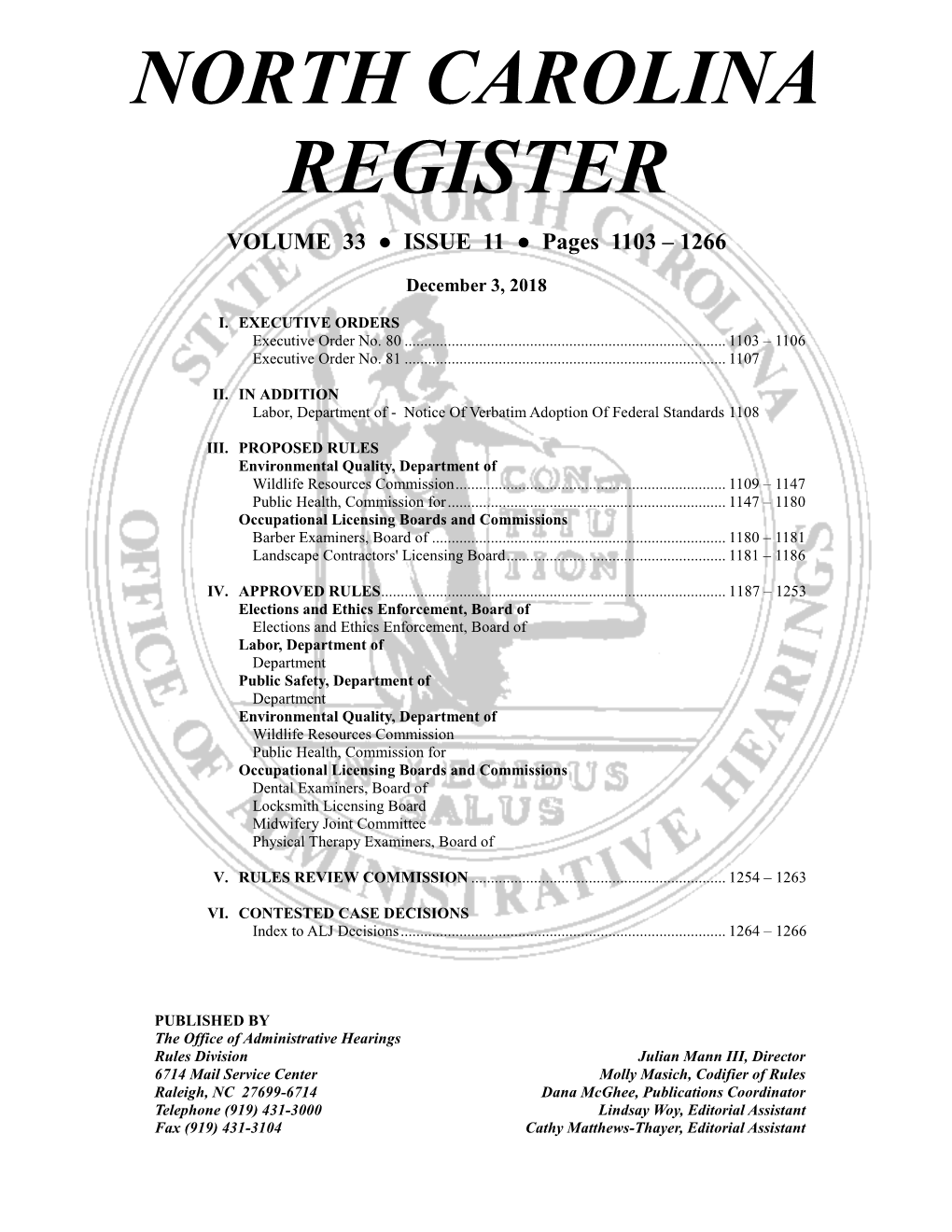 PROPOSED RULES Environmental Quality, Department of Wildlife Resources Commission