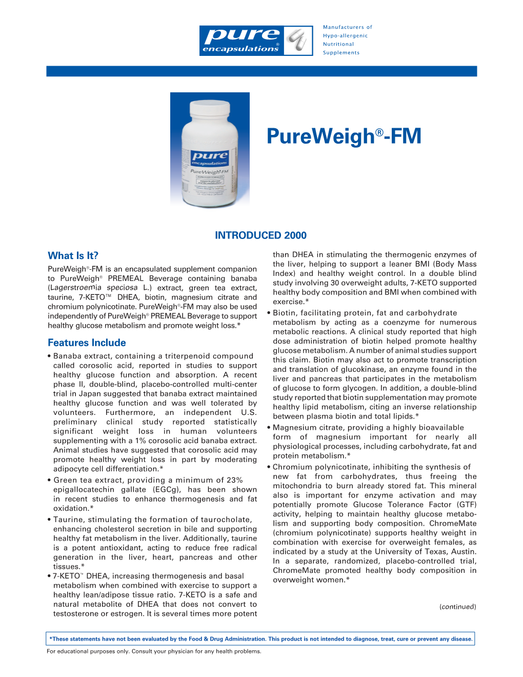 Pureweigh®-FM