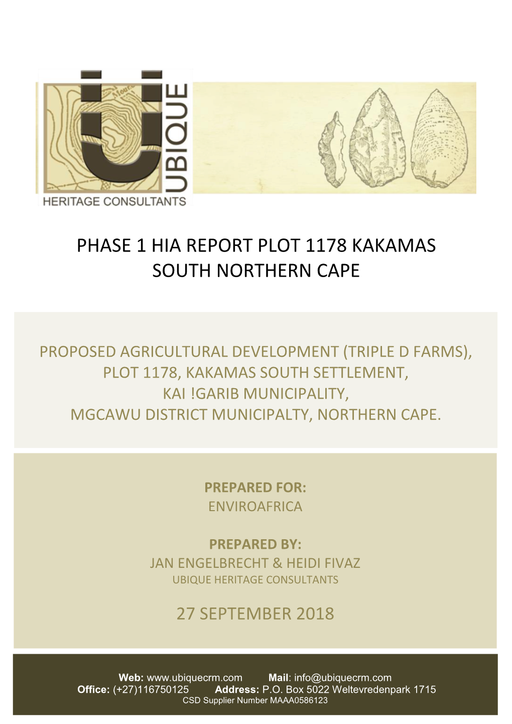 Phase 1 Hia Report Plot 1178 Kakamas South Northern Cape