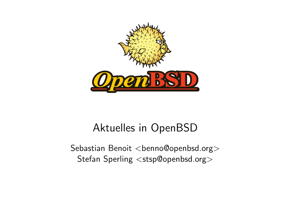 Aktuelles in Openbsd