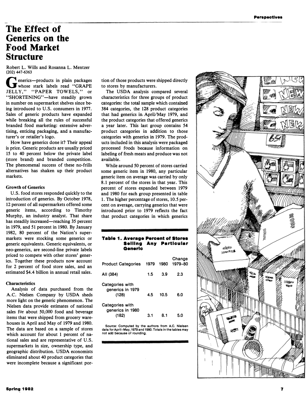 The Effect of Generics on the Food Market Structure Robert L