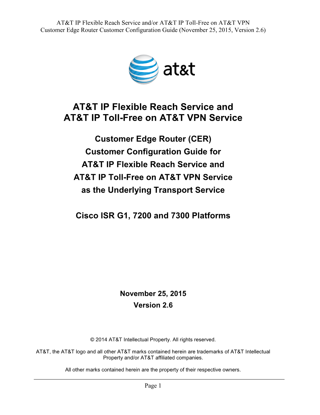 CE Router CCG for AT&T IP Flexible Reach and IP Toll-Free Over AVPN
