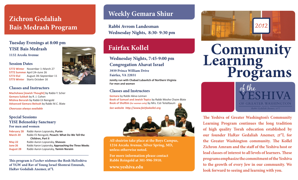 Community Learning Programs