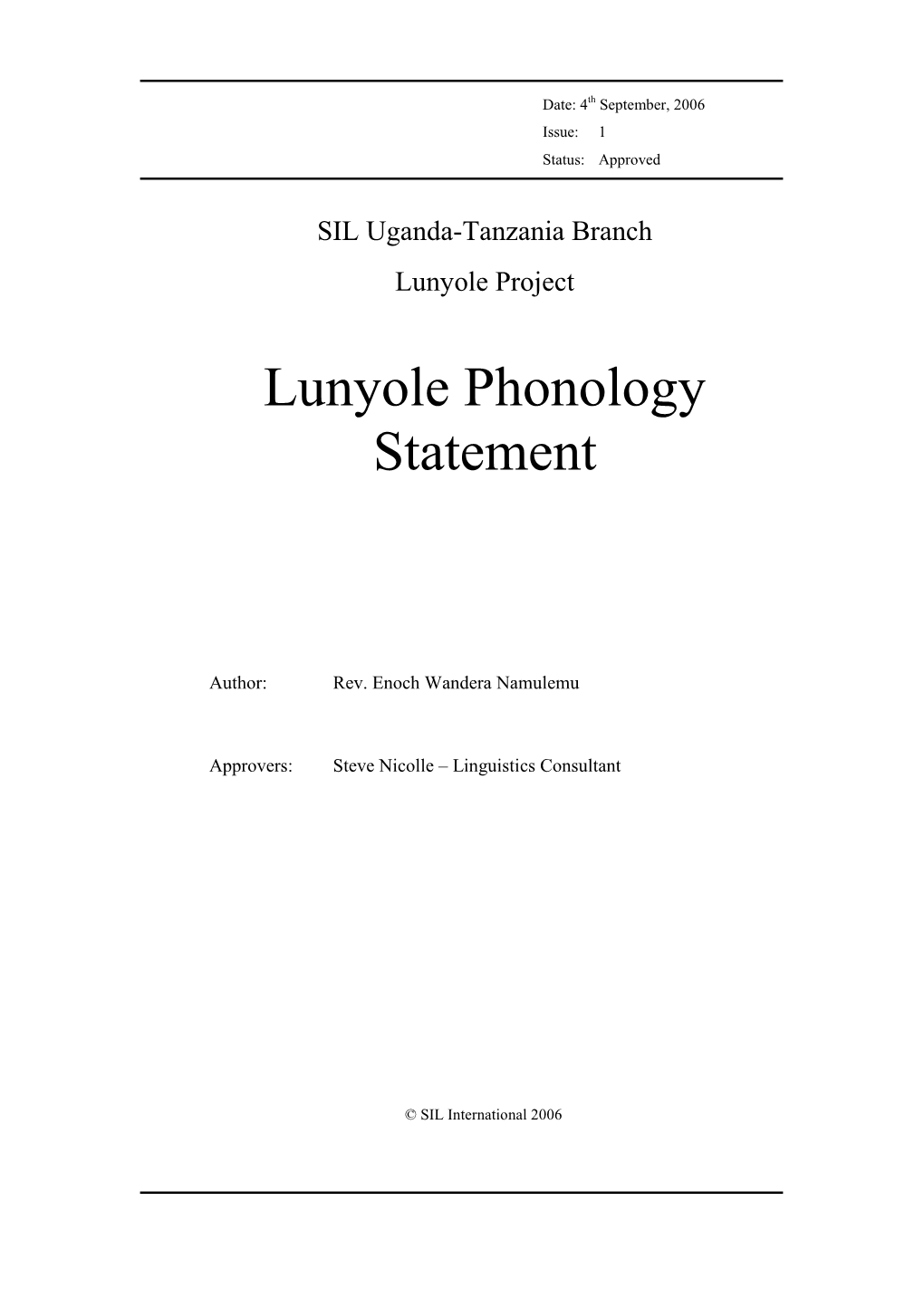 Lunyole Phonology Statement App 1.Doc