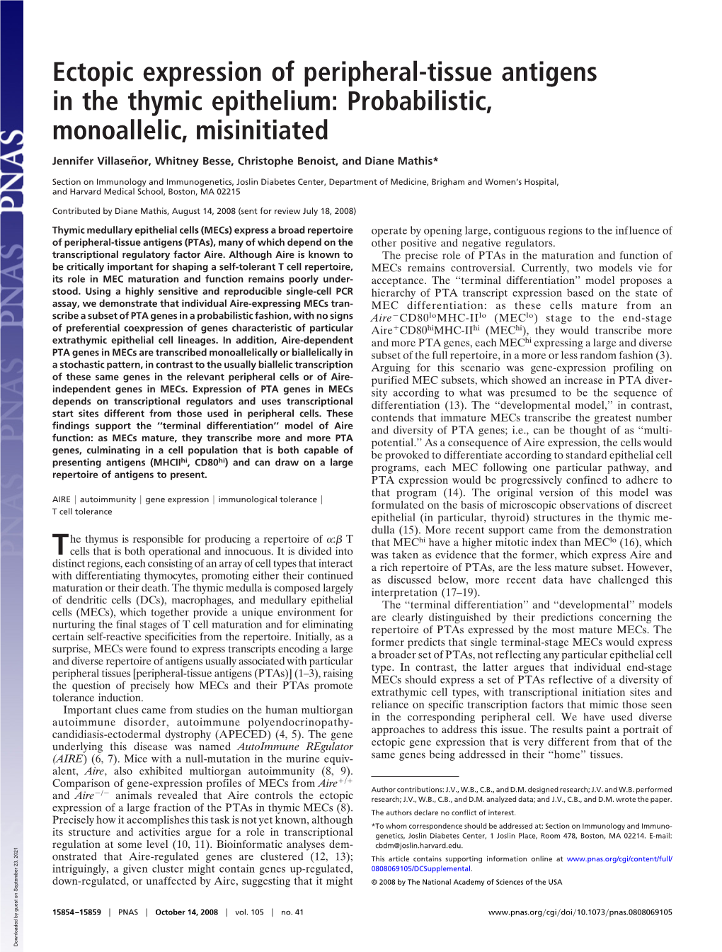 Ectopic Expression of Peripheral-Tissue Antigens in the Thymic Epithelium: Probabilistic, Monoallelic, Misinitiated
