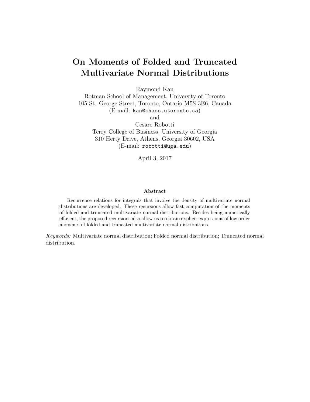 On Moments of Folded and Truncated Multivariate Normal Distributions