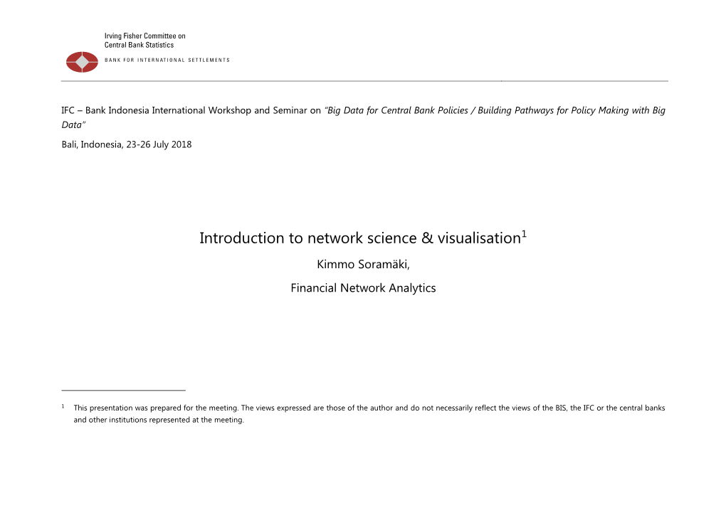 Introduction to Network Science & Visualisation