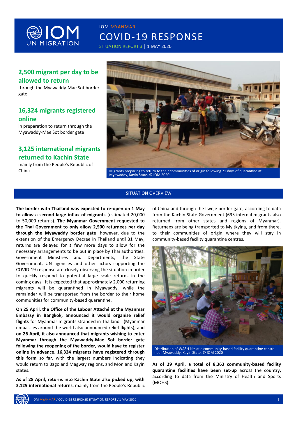 Covid-19 Response Situation Report 3 | 1 May 2020