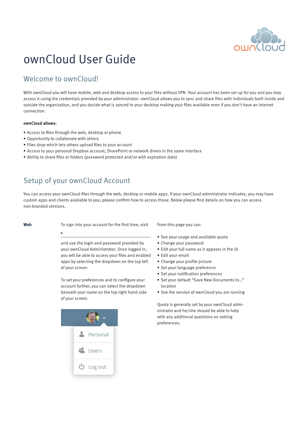 Owncloud User Guide