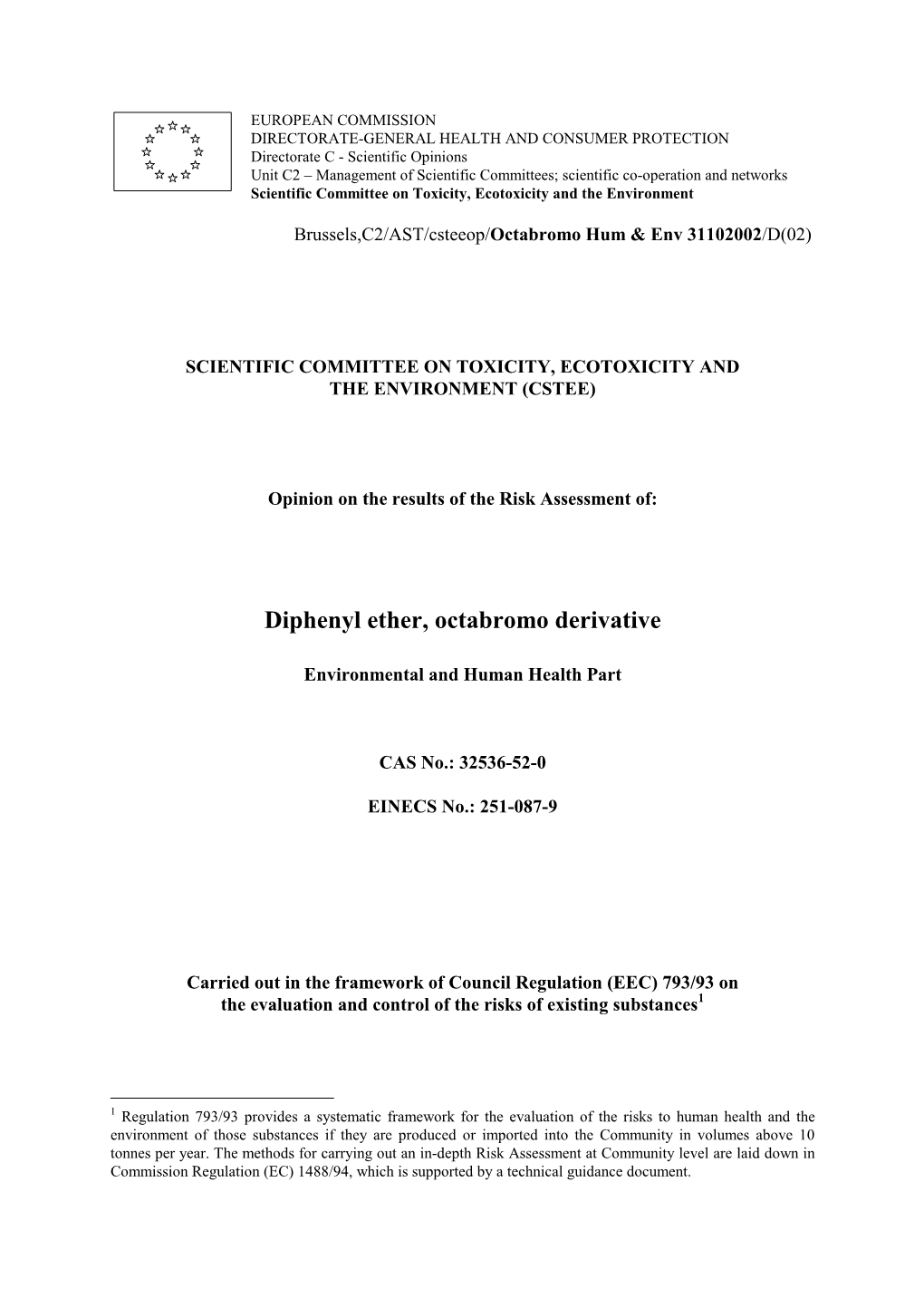 Scientific Committee on Toxicity, Ecotoxicity and the Environment