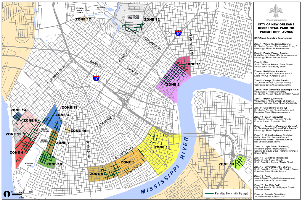 City of New Orleans Residential Parking Permit (Rpp) Zones