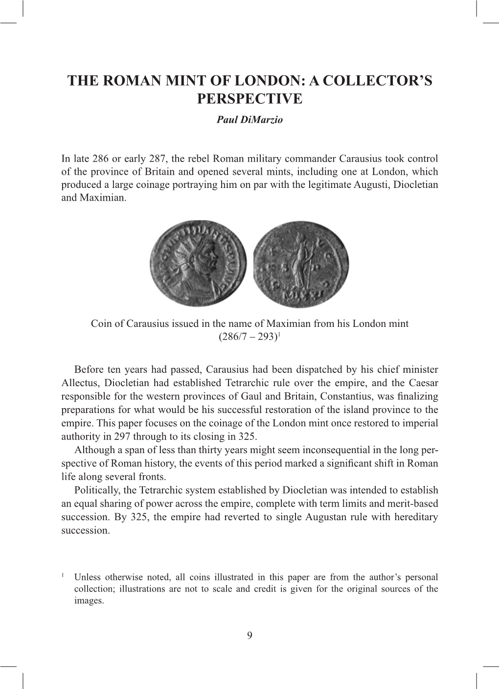 The Roman Mint of London: a Collector's Perspective