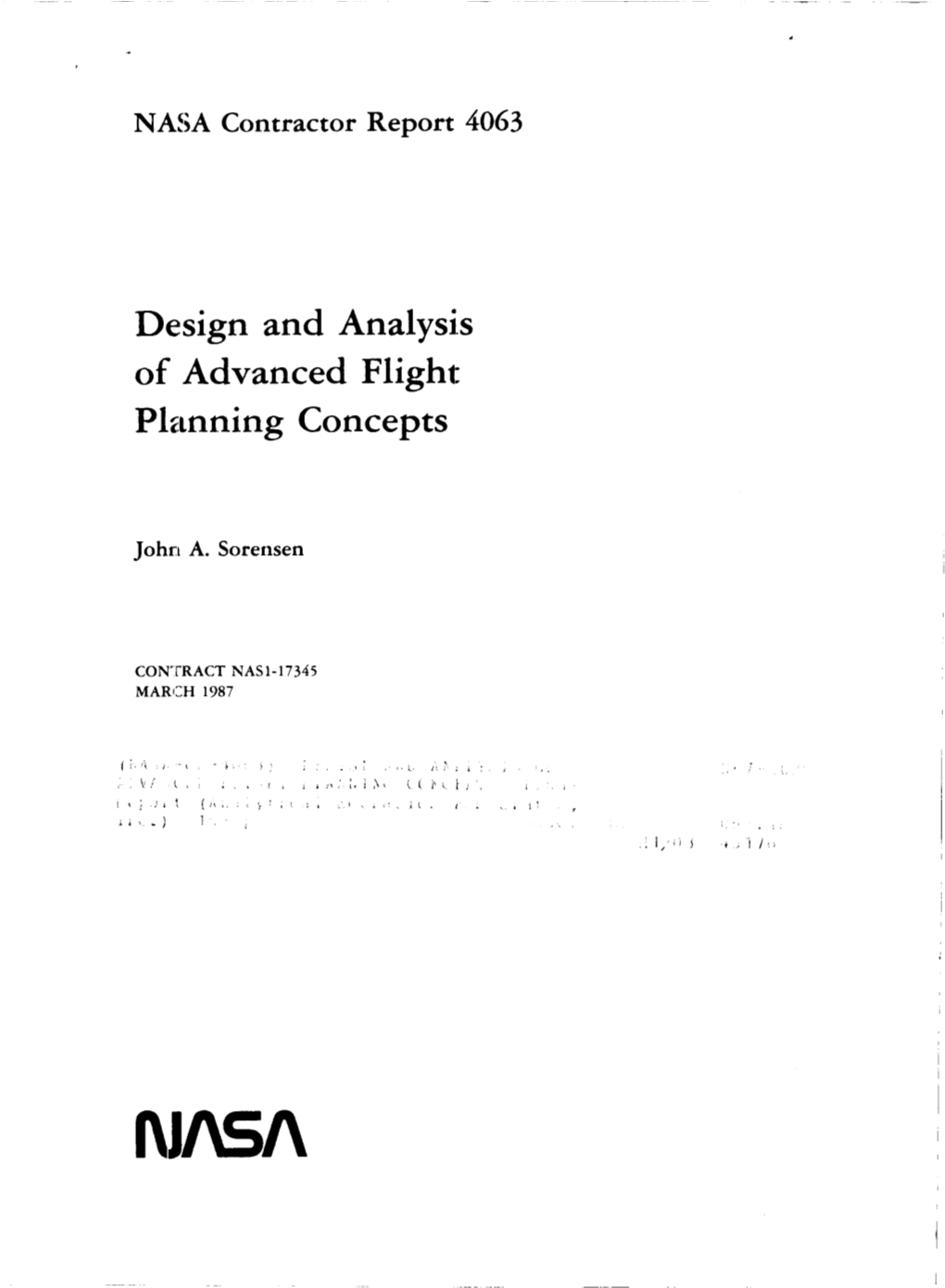 Design and Analysis of Advanced Flight: Planning Concepts