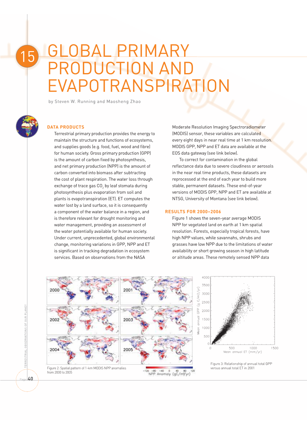 GLOBAL PRIMARY PRODUCTION and EVAPOTRANSPIRATION by Steven W