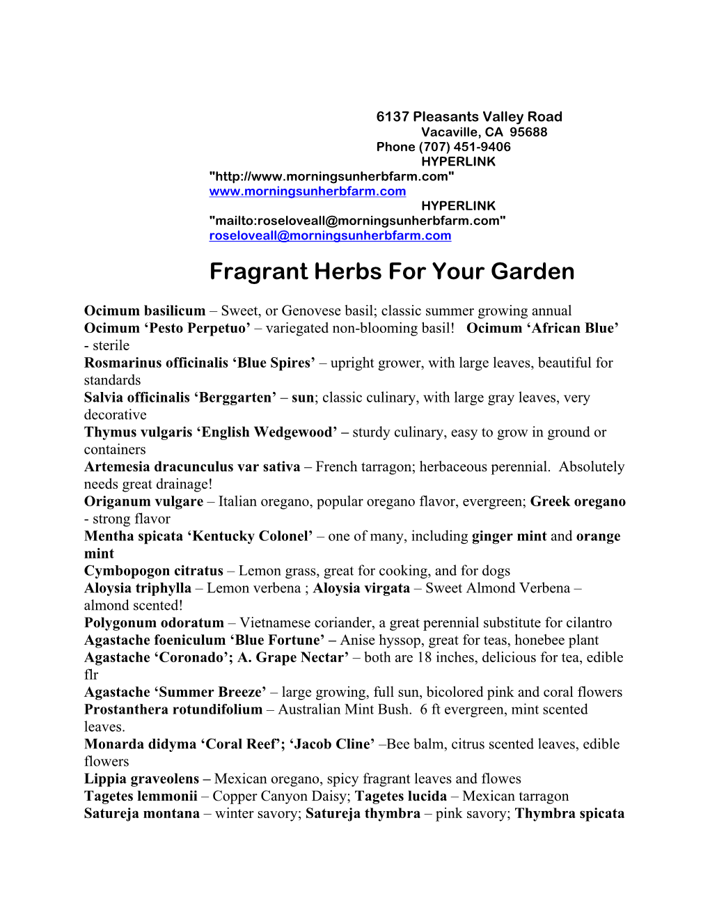 Fragrant Herbs for Your Garden