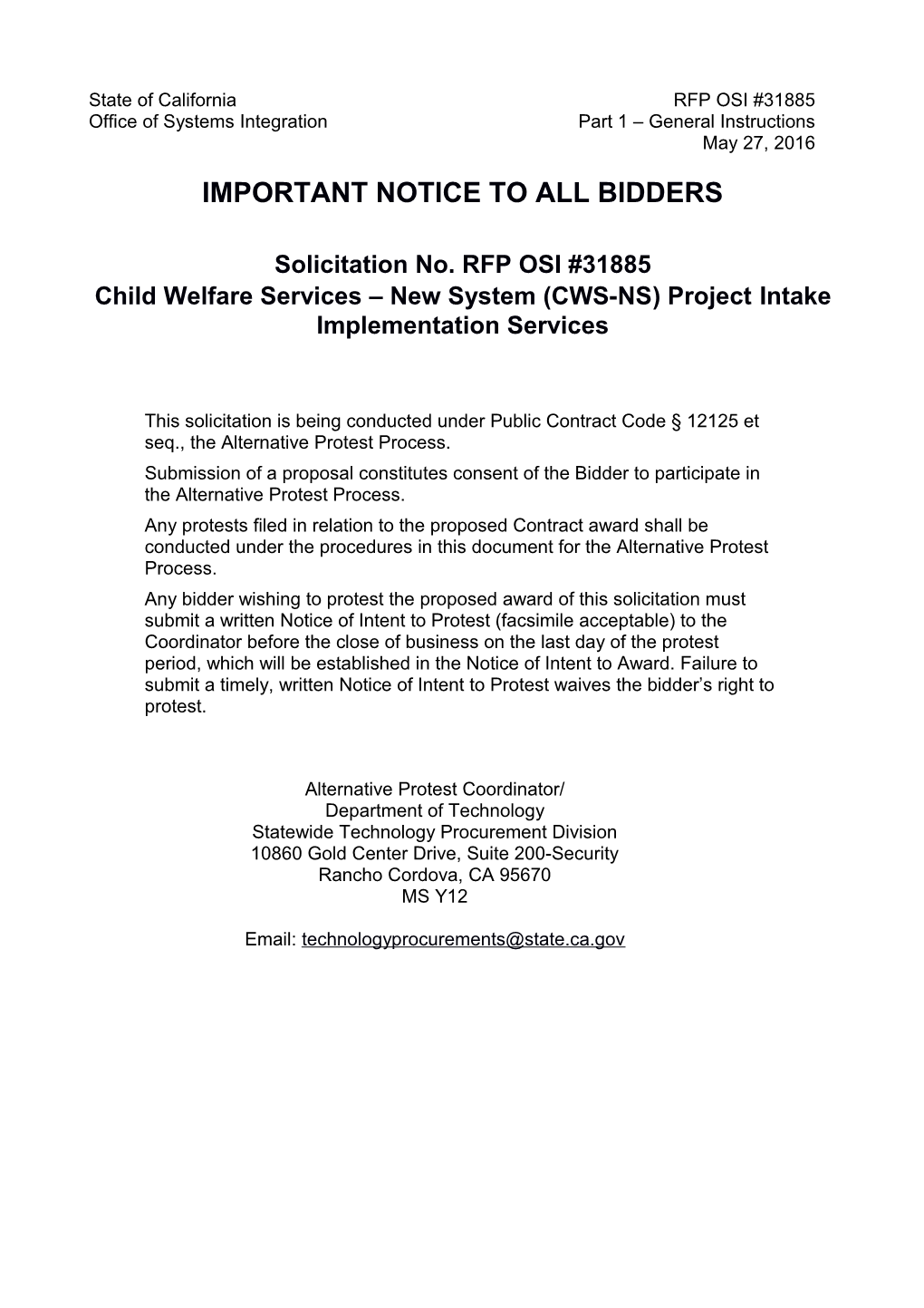 CWS-NS RFP 31885 Intake Imp - Part 1