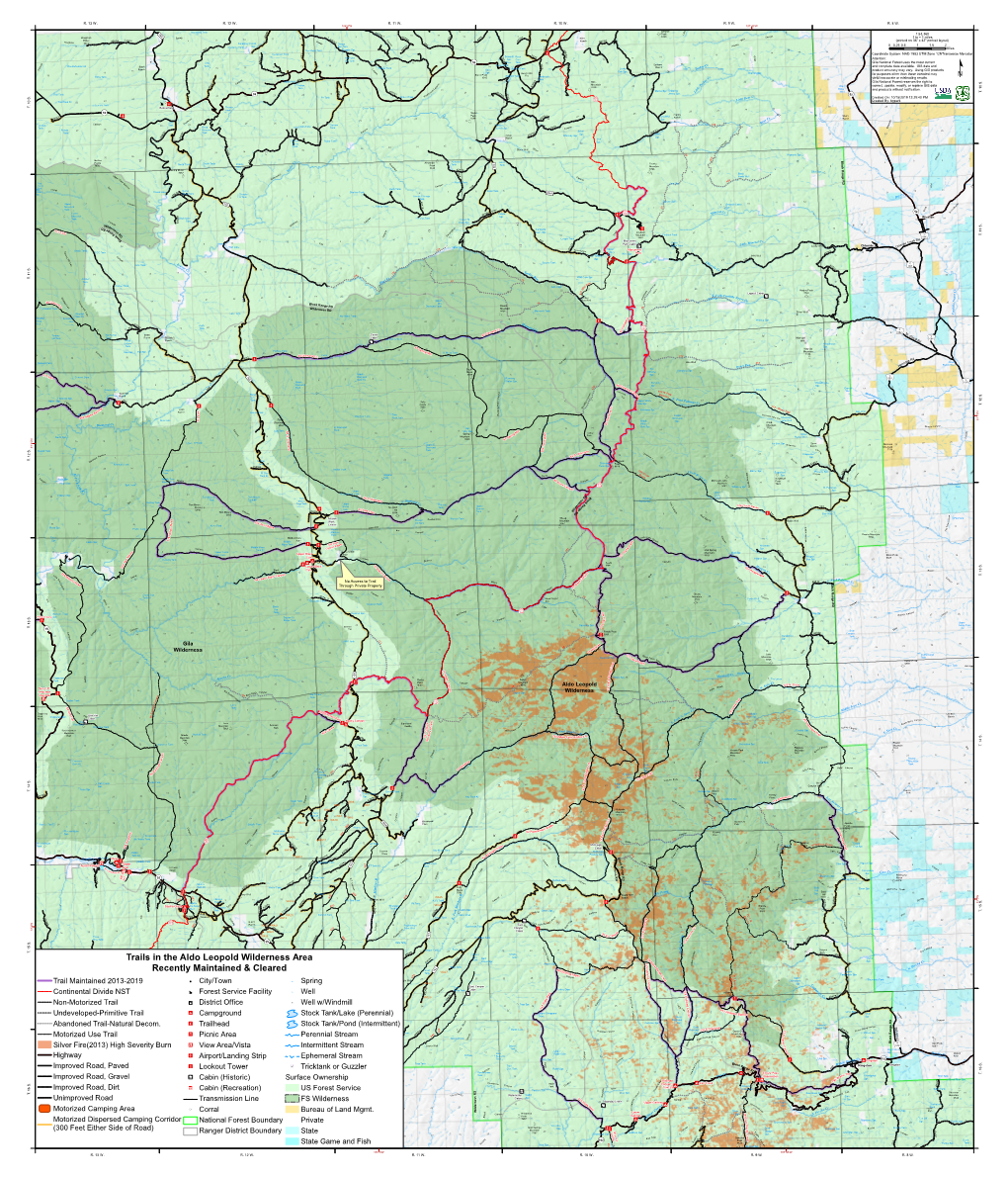 Trails in the Aldo Leopold Wilderness Area Recently Maintained & Cleared