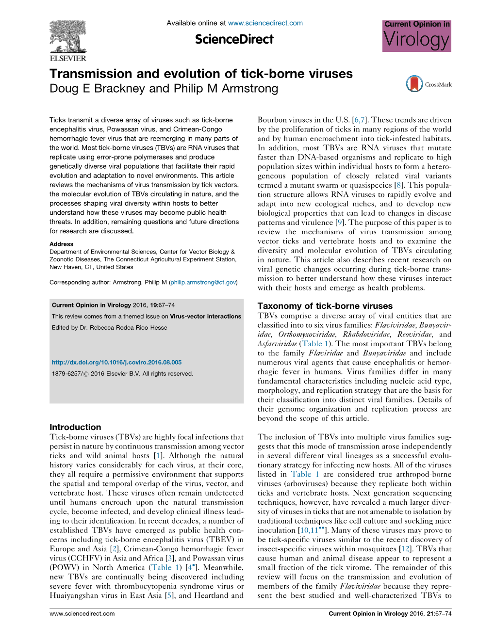 Transmission and Evolution of Tick-Borne Viruses