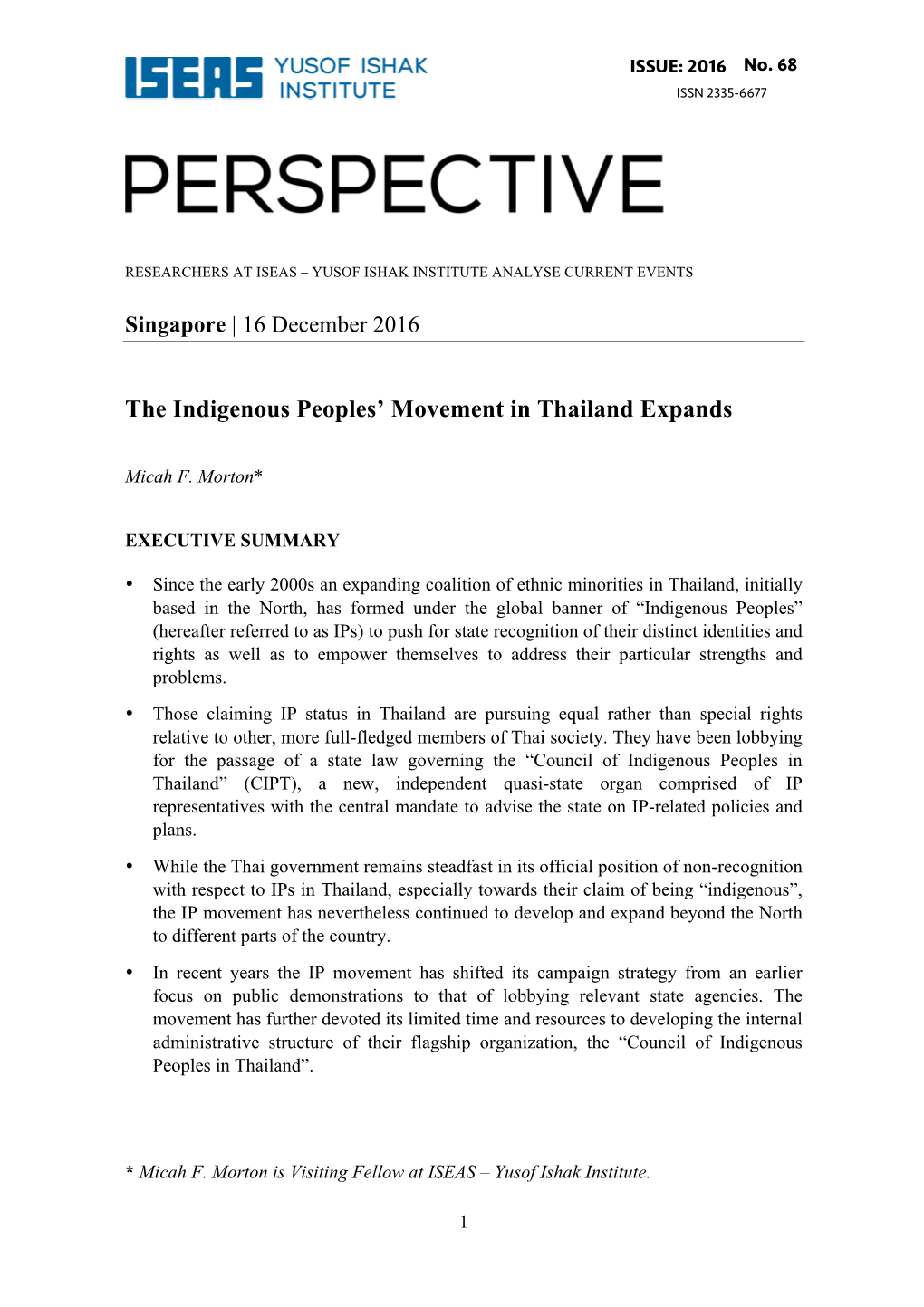 The Indigenous Peoples' Movement in Thailand Expands