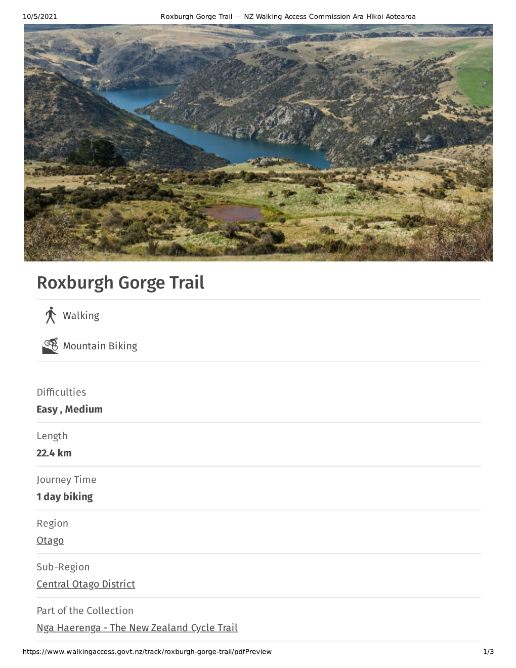 Roxburgh Gorge Trail — NZ Walking Access Commission Ara Hīkoi Aotearoa
