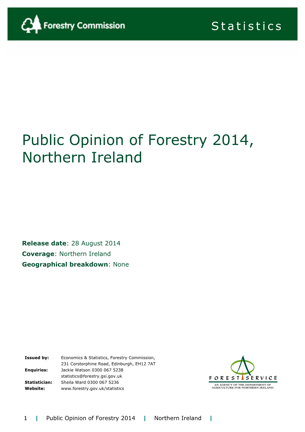 Public Opinion of Forestry 2014, Northern Ireland