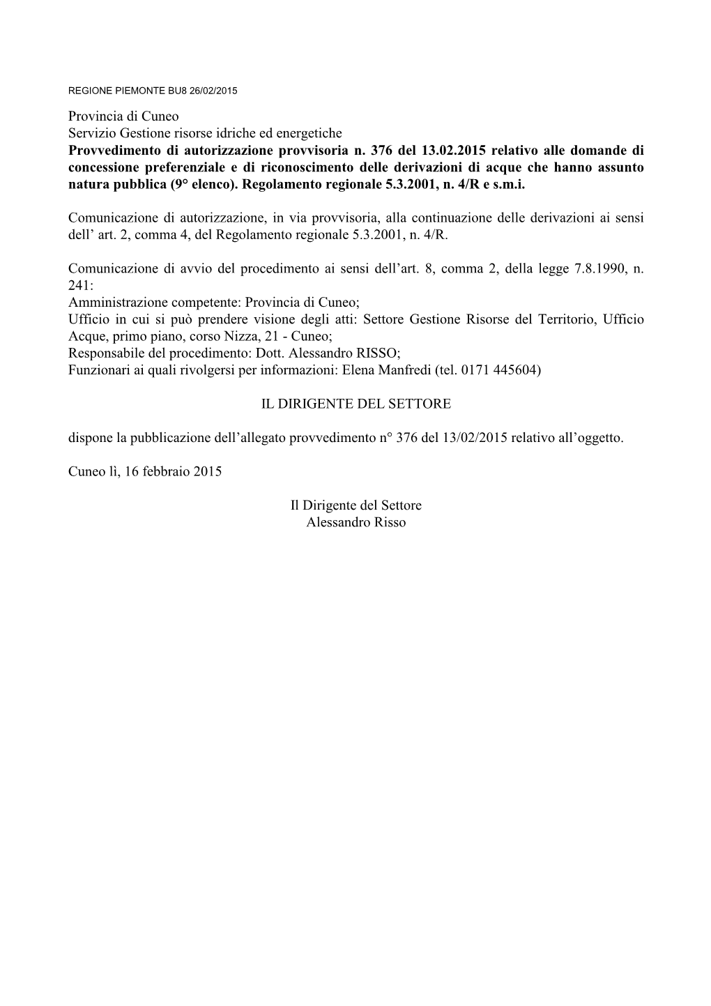 Aa Aa Provincia Di Cuneo 2015-02-16 49897 Pdf