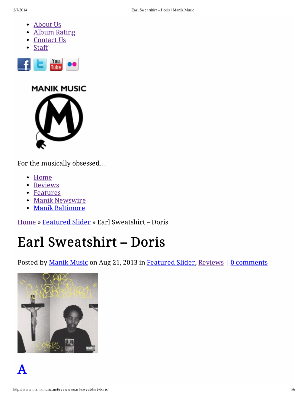 Earl Sweatshirt – Doris A