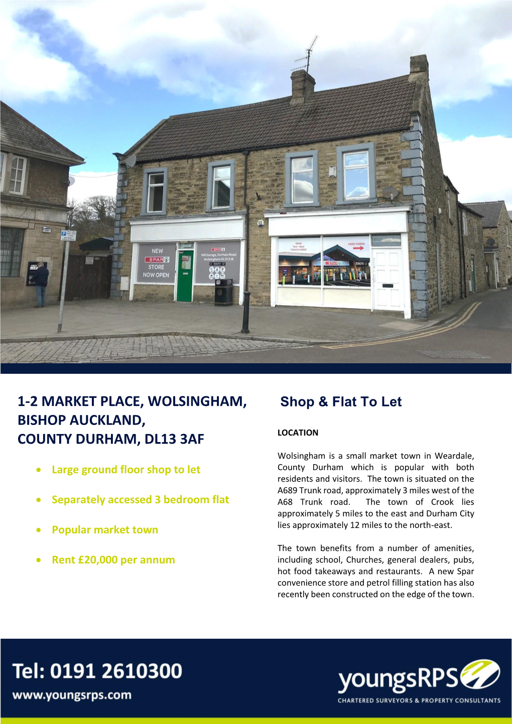 1-2 Market Place, Wolsingham, Bishop Auckland, County