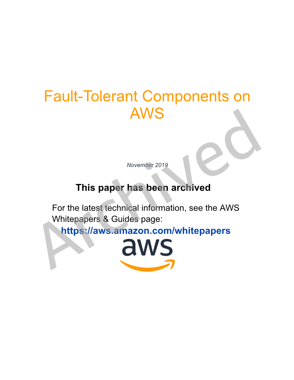 Fault-Tolerant Components on AWS