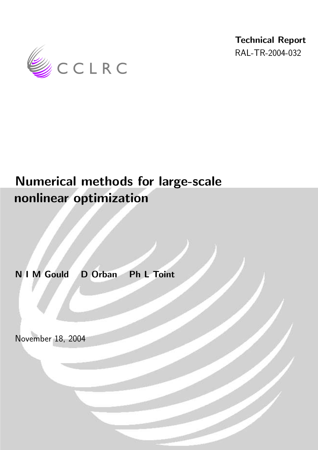 Numerical Methods for Large-Scale Nonlinear Optimization