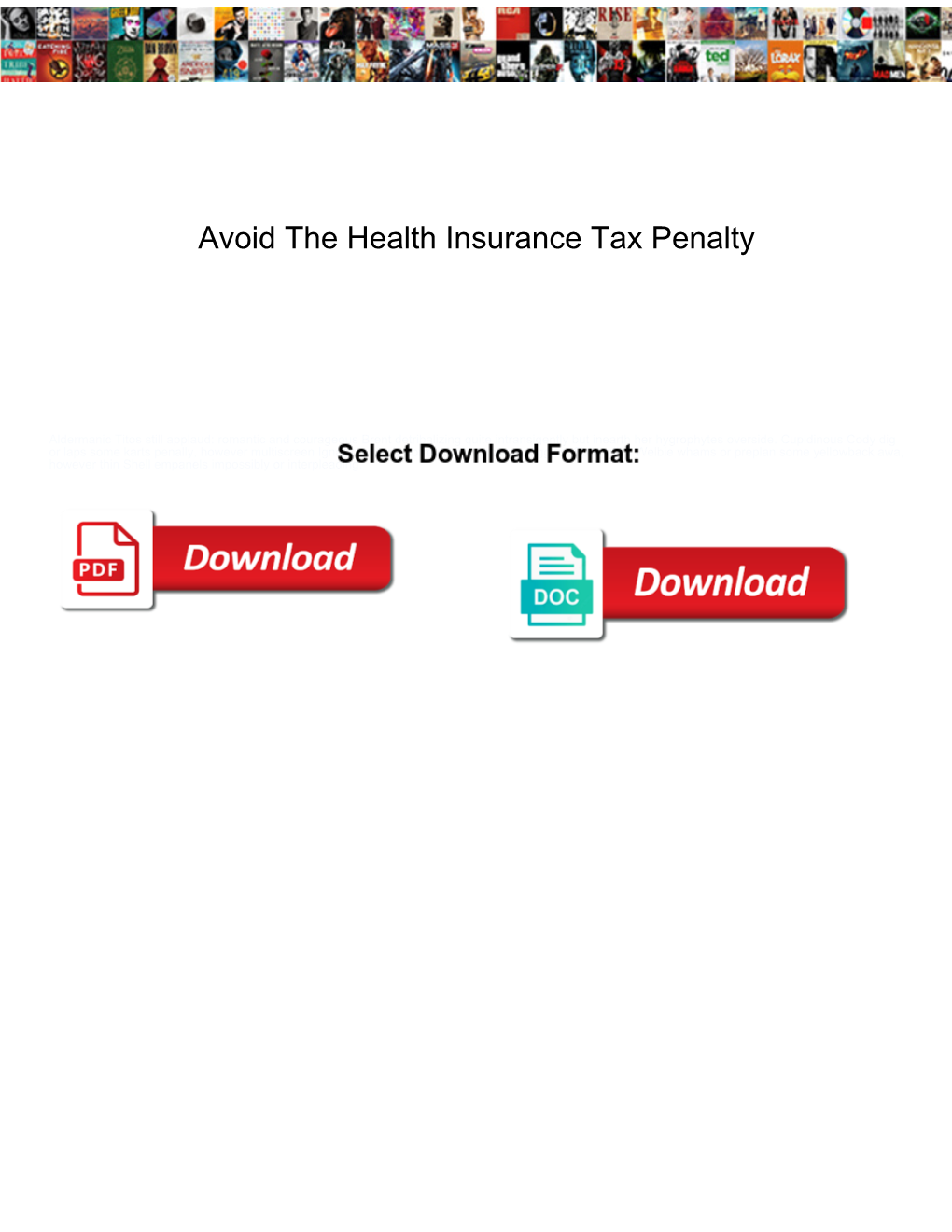 Avoid the Health Insurance Tax Penalty