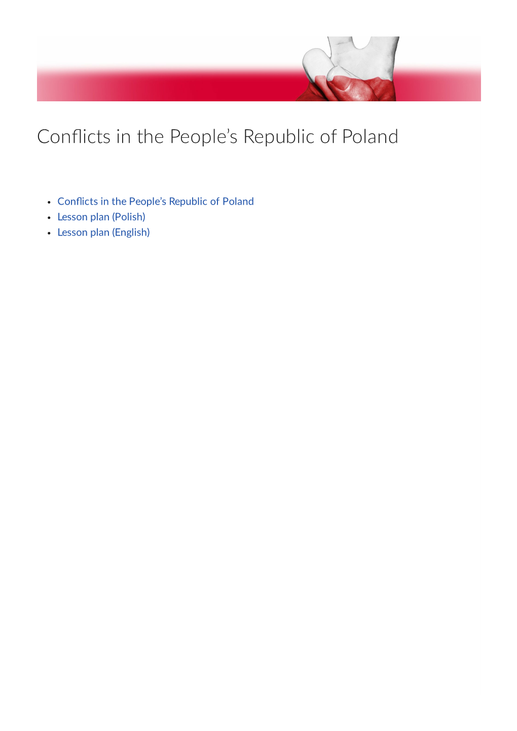 Conflicts in the People's Republic of Poland