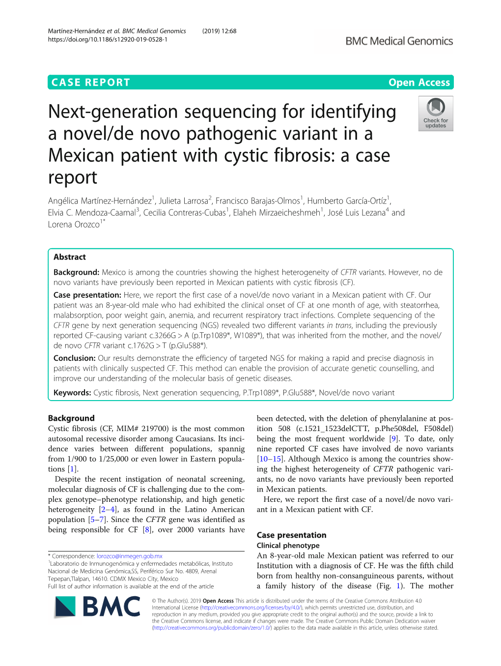 Next-Generation Sequencing for Identifying a Novel/De Novo