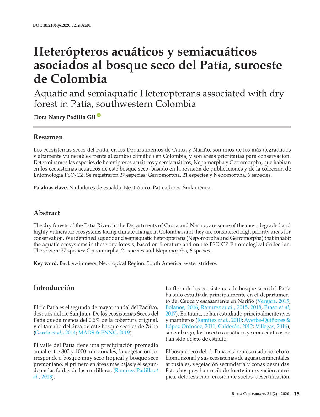 Heterópteros Acuáticos Y Semiacuáticos Asociados Al Bosque