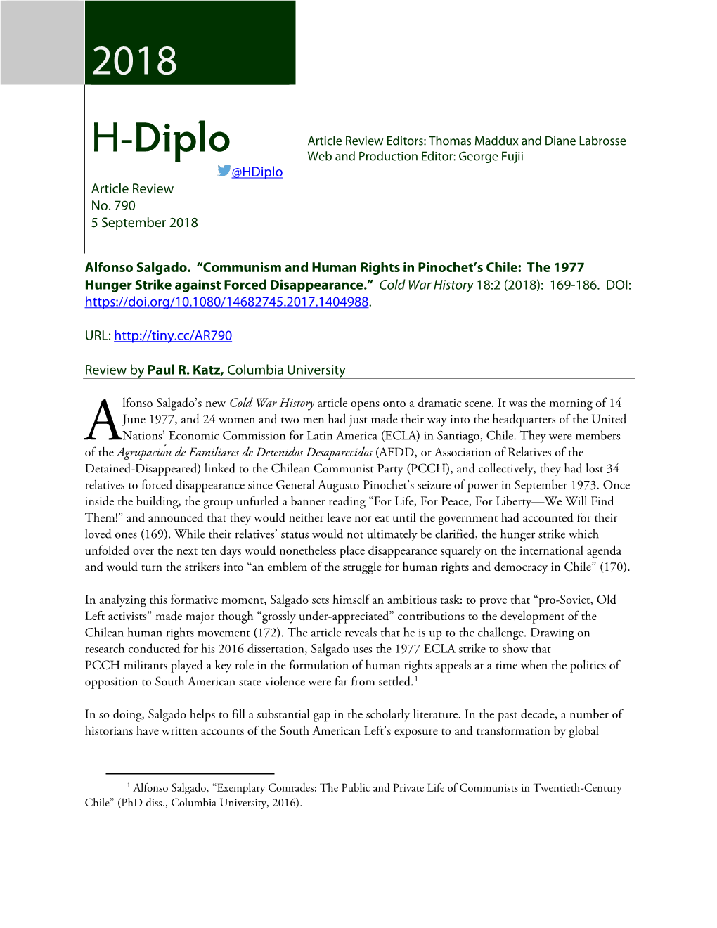 H-Diplo Article Review 20 18