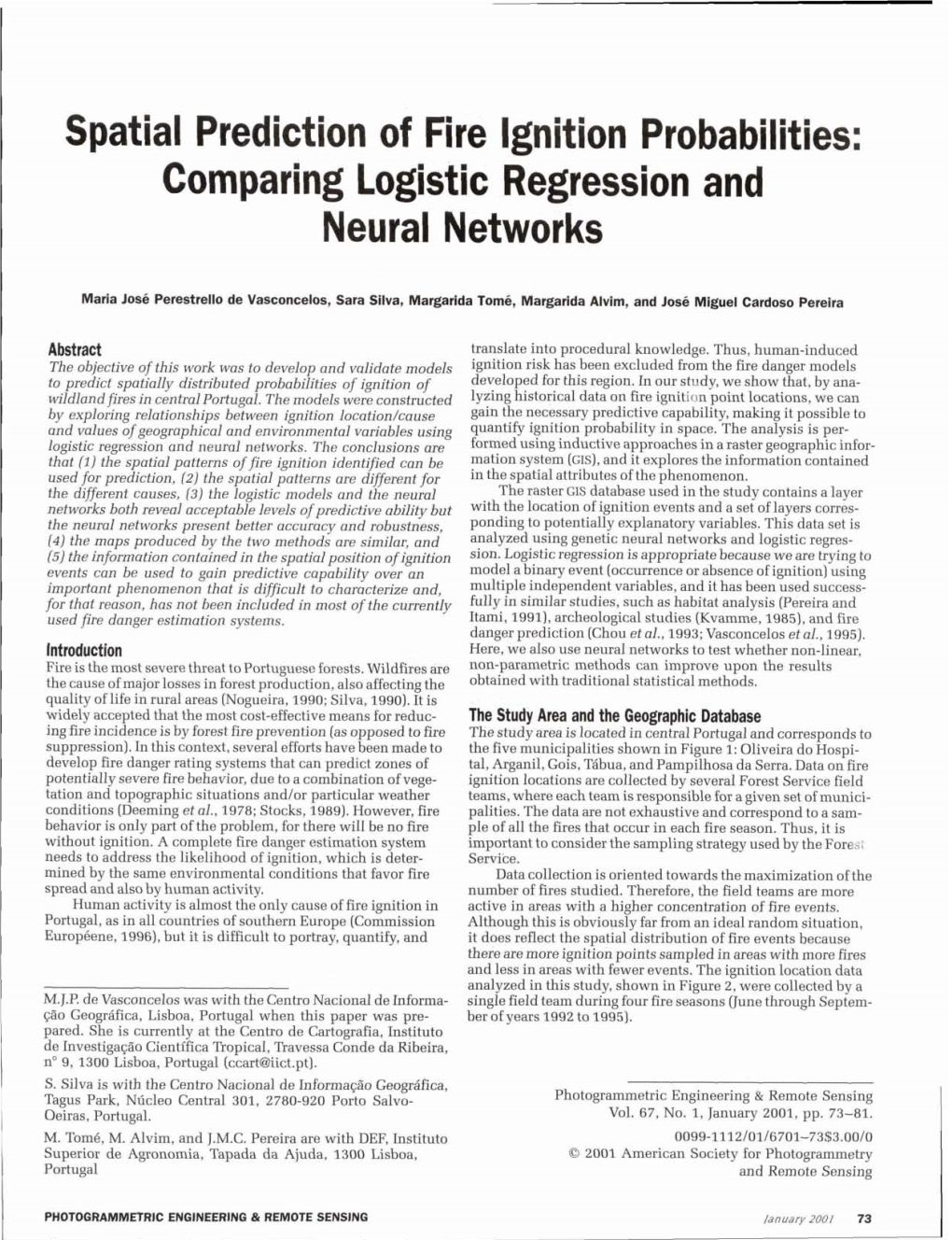 Spatial Prediction of Fire Ignition Probabilities: Comparing Logistic Regression and Neural Networks