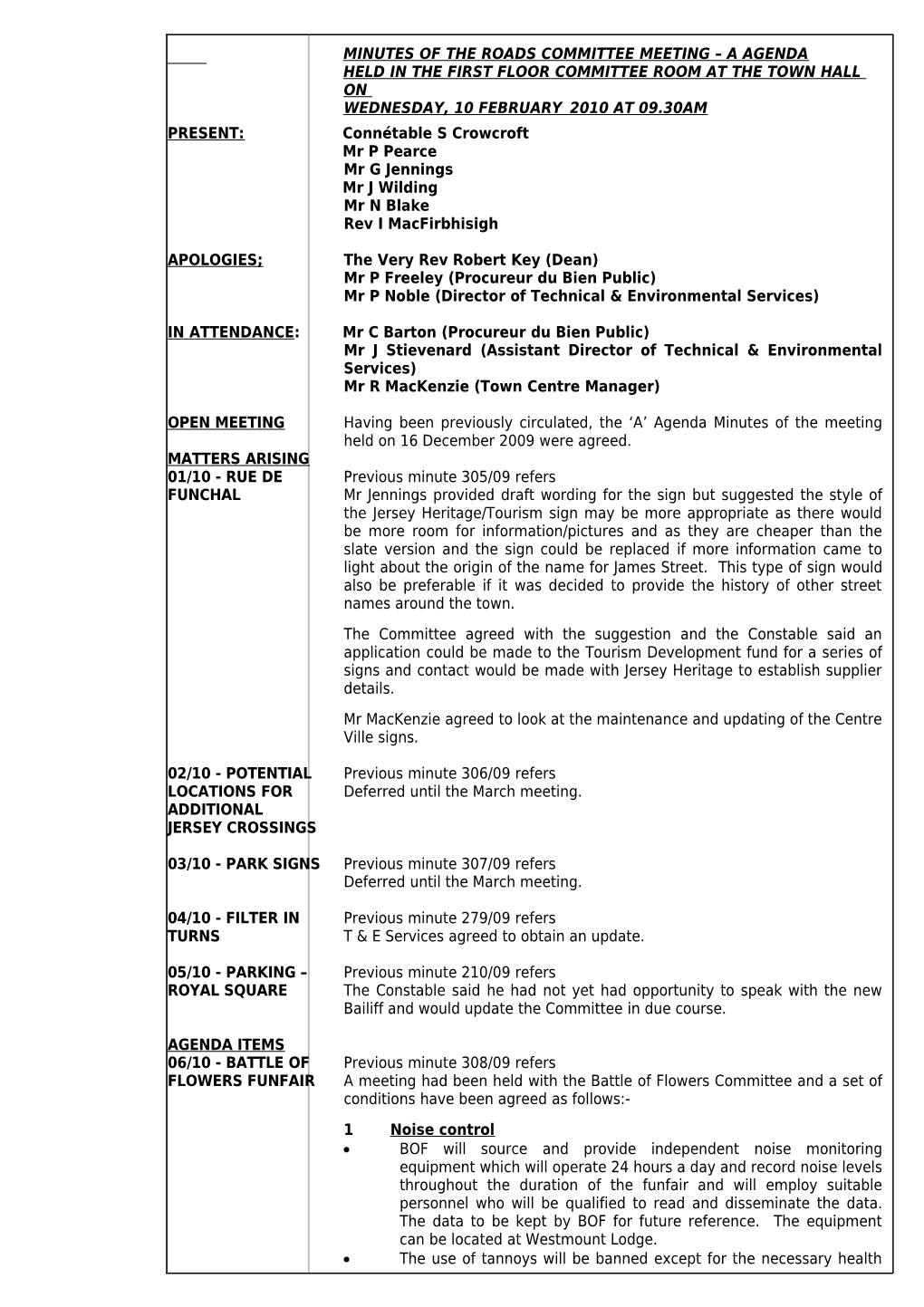 Minutes of the Roads Committee Meeting s1