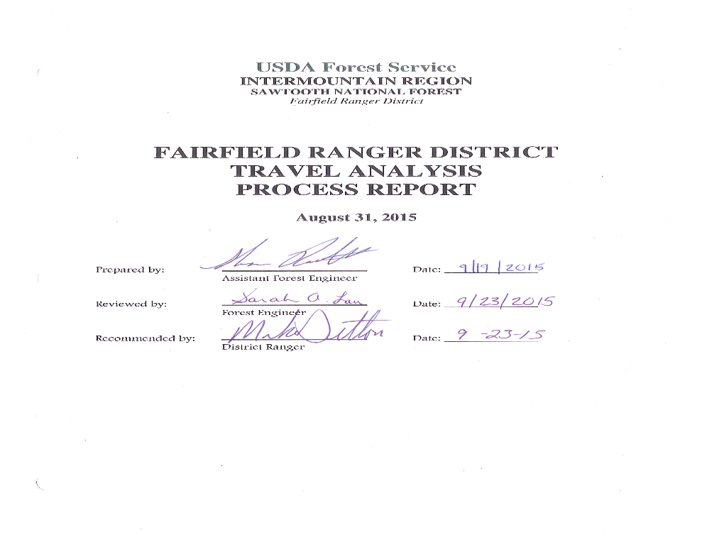 Sawtooth National Forest – Roads Analysis